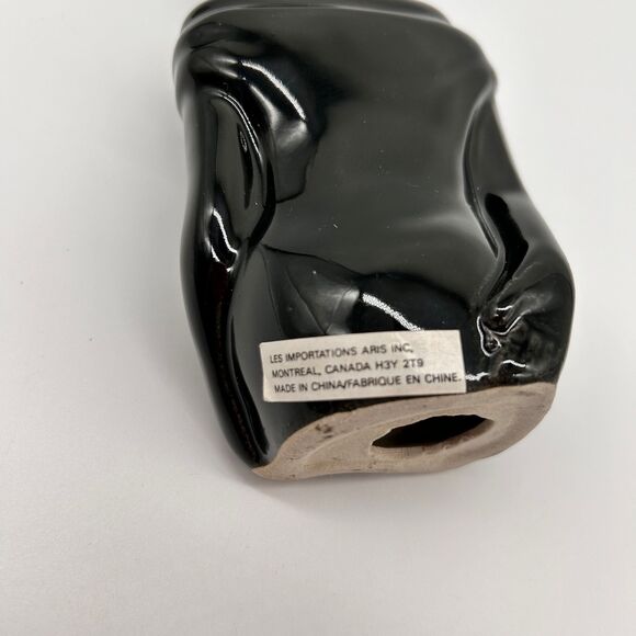 Black Ceramic Figurine Art Deco Woman Bust High Gloss Ceramic 1980s (Bin2jml) - Picture 6 of 6